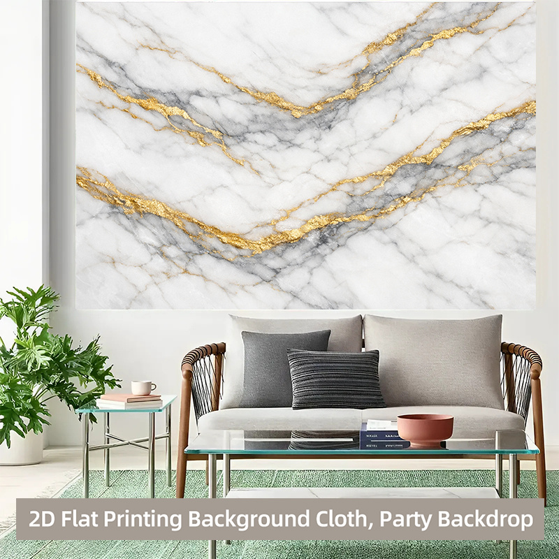 Marble Surface Backdrop with Golden Textures for Events